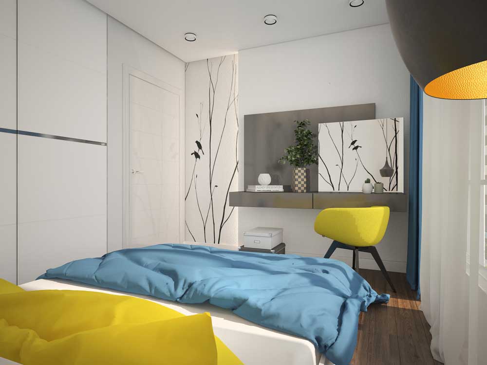 Дизайн спальни 9 кв.м фото: цвета оформления, мебель и стиль