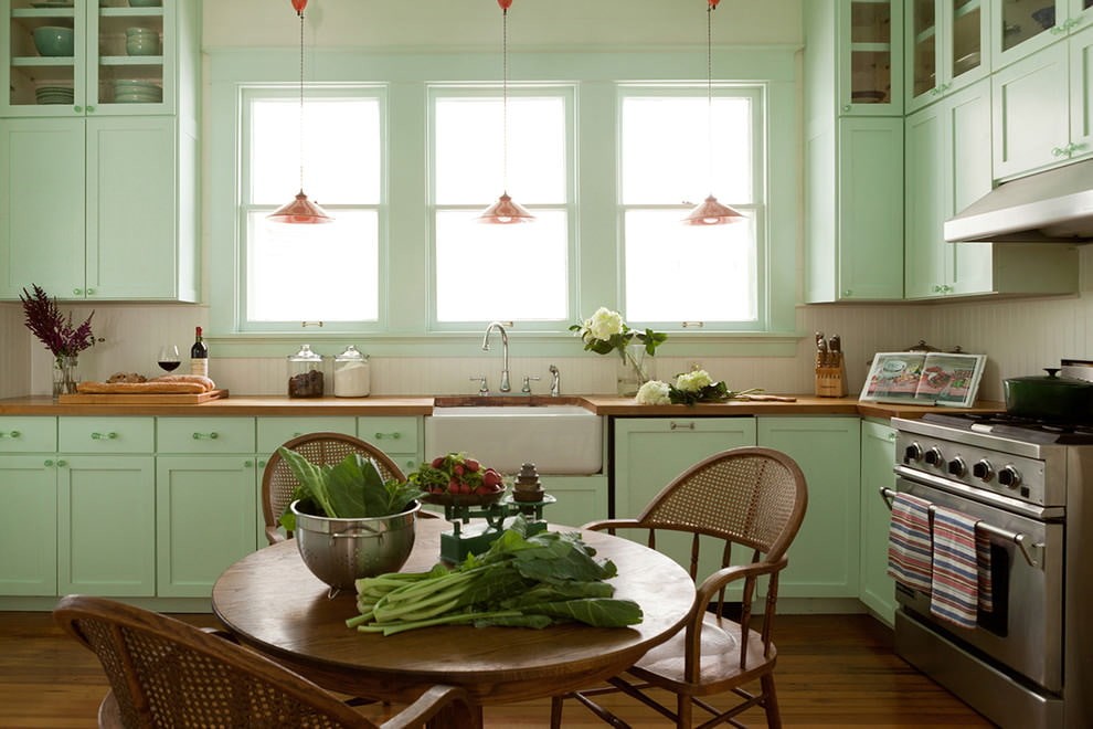  кухня: фото идей дизайна, кухонный гарнитур мятного цвета в .