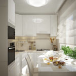 Дизайн маленькой кухни в светлых тонах