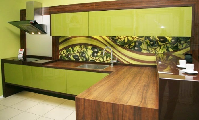 Оливковый цвет в интерьере кухни (77 фото)