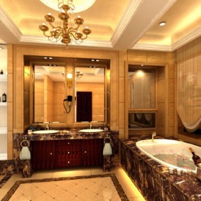 Дизайн ванной комнаты в стиле арт-деко