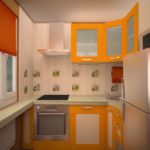 Дизайн кухни с оранжевой мебелью
