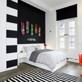 черно белая спальня фото дизайна