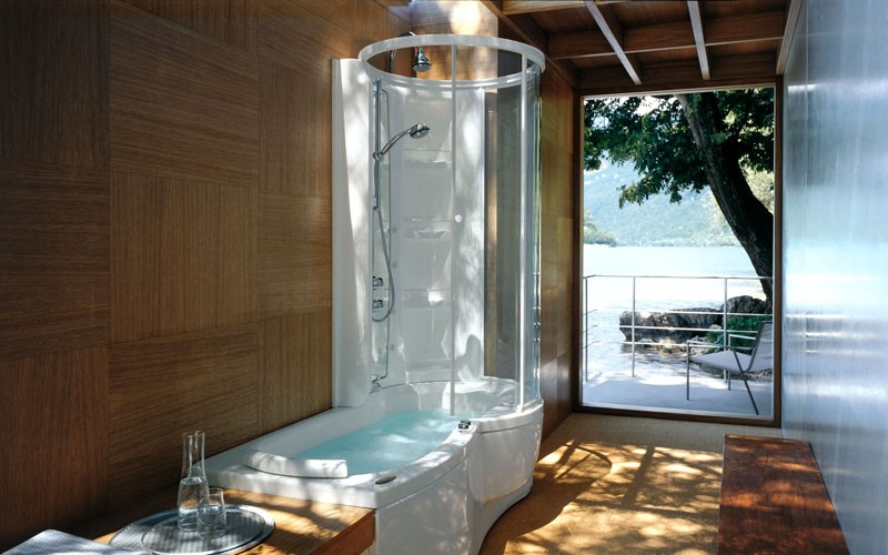 душевая кабина в ванной комнате дизайн фото