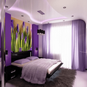 фиолетовая спальня дизайн