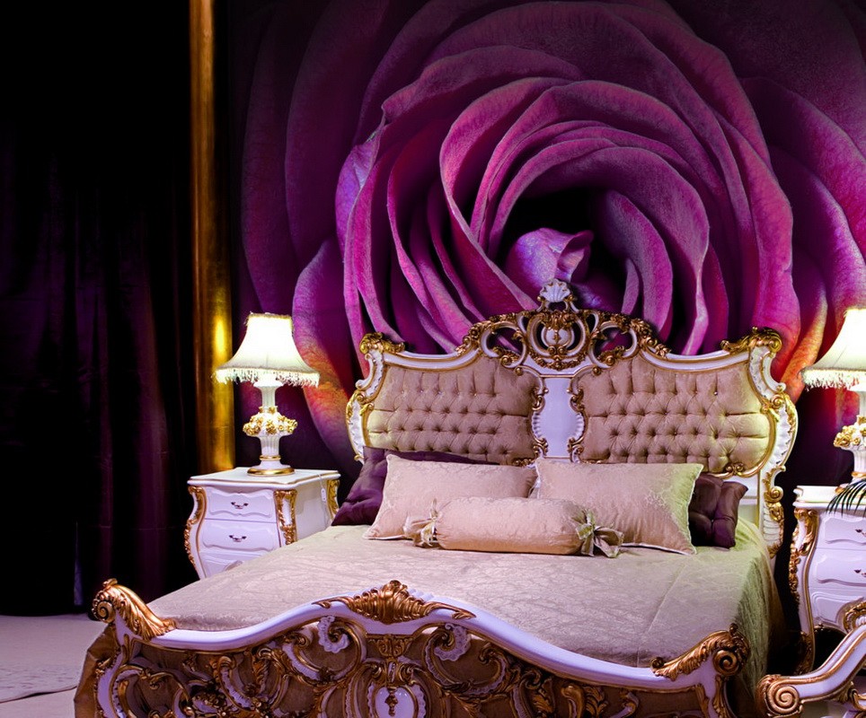 фиолетовая спальня фото интерьер