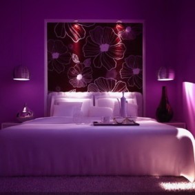 фиолетовая спальня варианты идеи