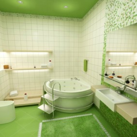 Зеленый цвет в интерьере ванной
