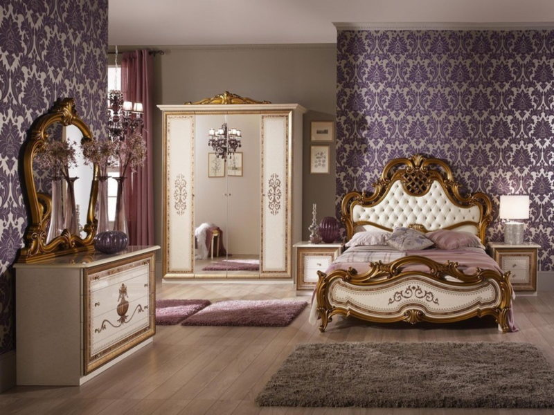 фиолетовая спальня фото
