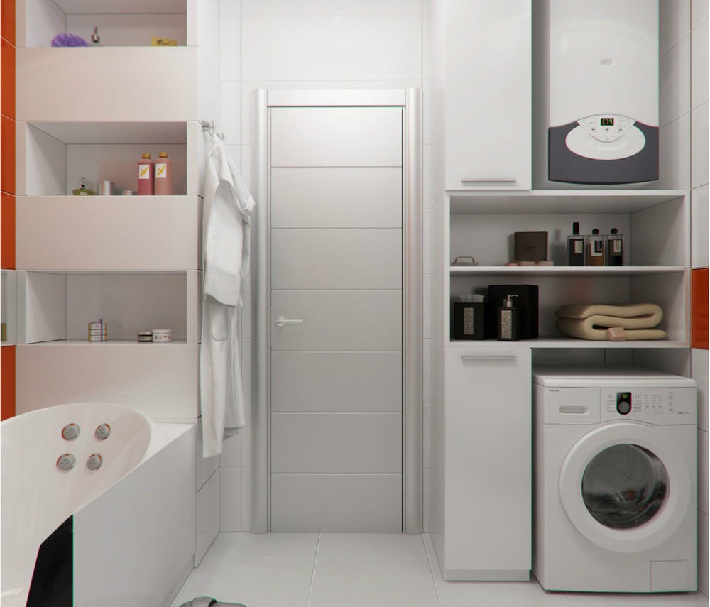 совмещенная маленькая ванная комната со стиральной машиной дизайн