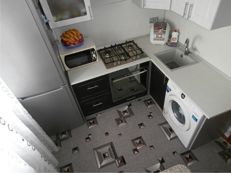 Кухня в хрущевке со стиральной машиной (56 фото)