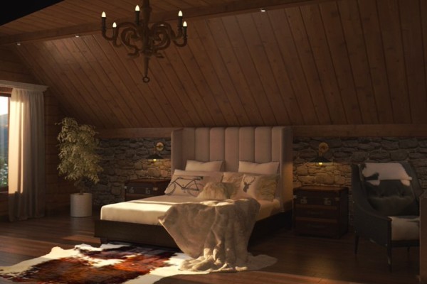 Спальня в стиле шале: оформление интерьера, цветовые решения .