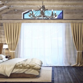 спальня в стиле шале фото интерьер