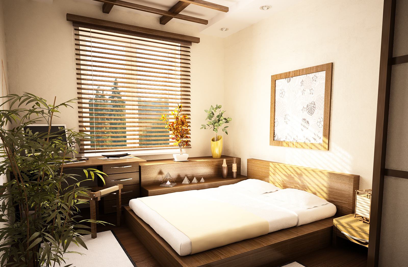 спальня в японском стиле интерьер