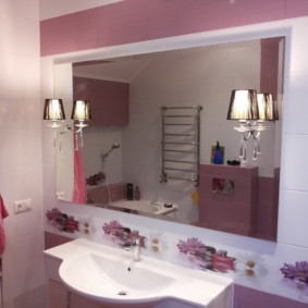 высота зеркала над раковиной в ванной