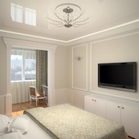 дизайн спальни 11 кв м с натяжным потолком