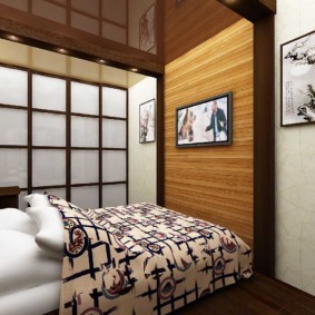 Спальня в японском стиле без окон