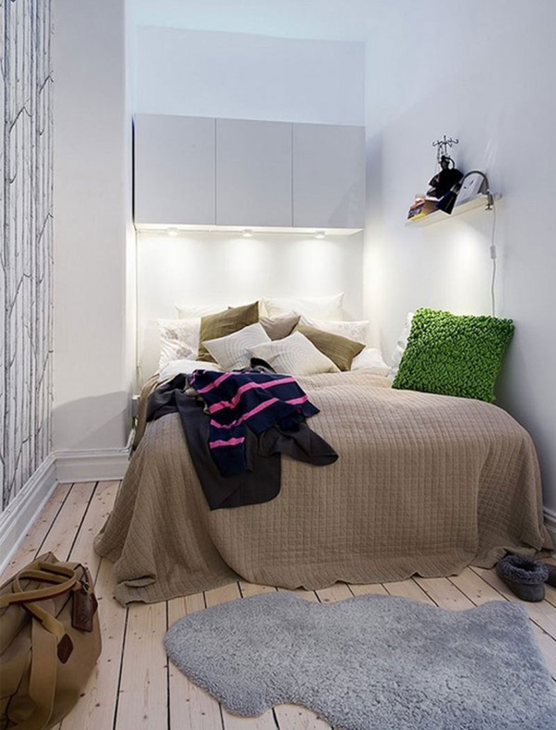 Дизайн спальни без прикроватных тумбочек
