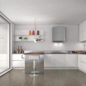 кухня без верхних шкафов идеи дизайн