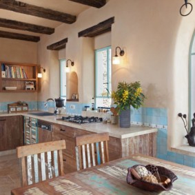 кухня в деревянном доме фото дизайн