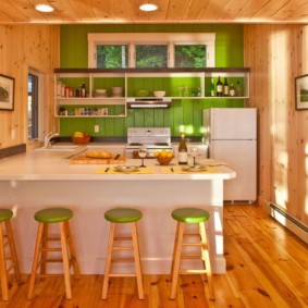 кухня в деревянном доме идеи дизайн