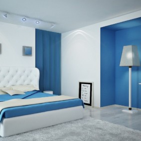 синяя спальня идеи декора