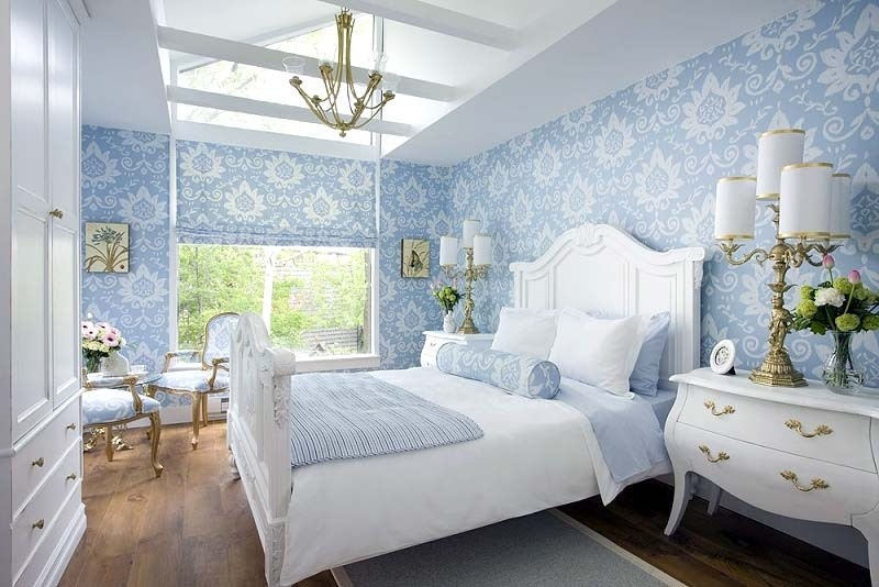 спальня в голубом цвете декор идеи
