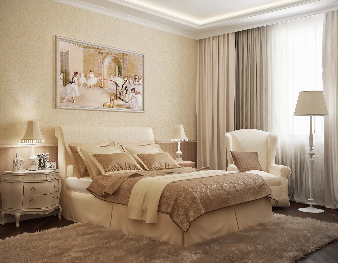 спальня в классическом стиле декор фото
