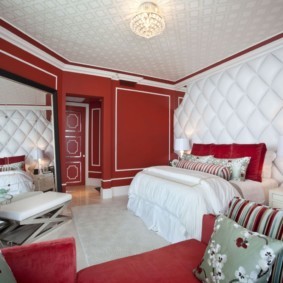 спальня в красных тонах фото дизайна