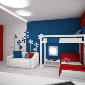 спальня в красных тонах фото интерьера