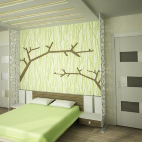 спальня в зеленых тонах фото декора