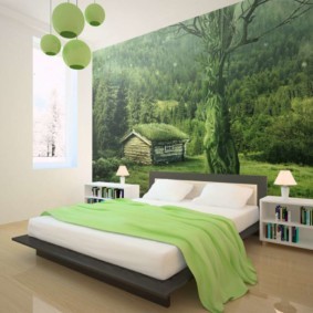 спальня в зеленых тонах фото идеи