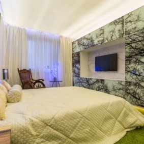спальня в зеленых тонах фото интерьера