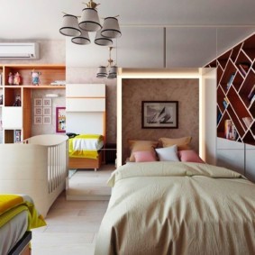 спальня и детская в одной комнате дизайн