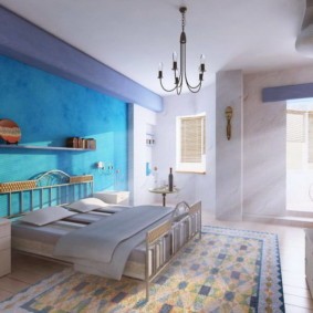 спальня в голубом цвете идеи дизайна