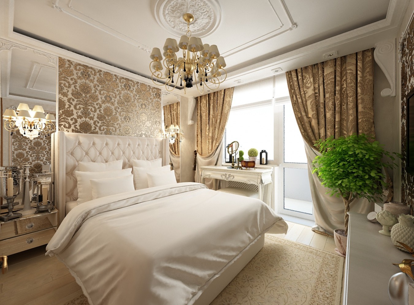 спальня в классическом стиле дизайн фото