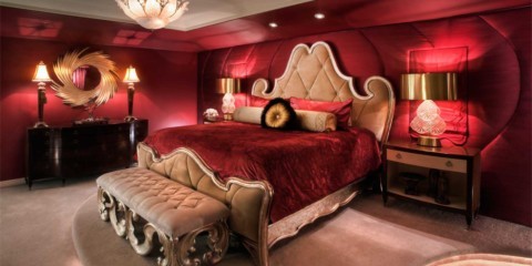 спальня в красных тонах дизайн фото