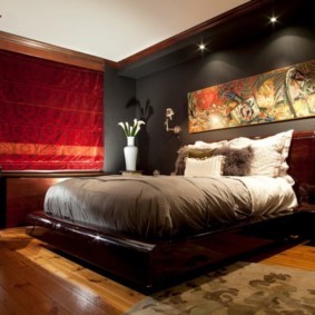спальня в красных тонах фото декор