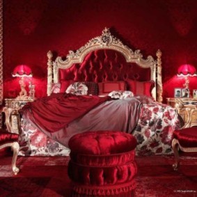 спальня в красных тонах идеи декора