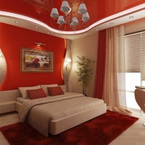 спальня в красных тонах идеи дизайн