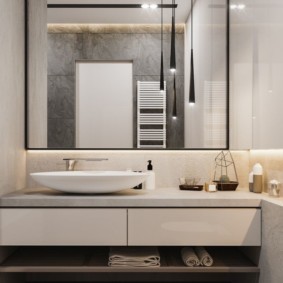 высота зеркала над раковиной в ванной идеи дизайн