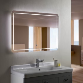 высота зеркала над раковиной в ванной дизайн идеи