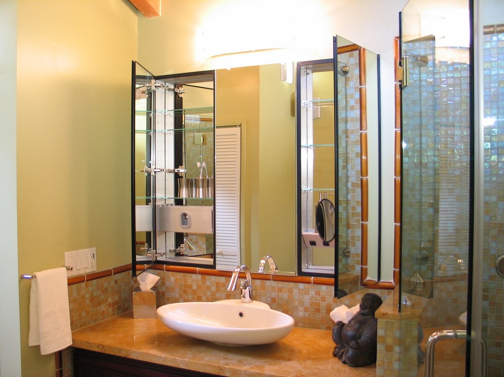 высота зеркала над раковиной в ванной интерьер