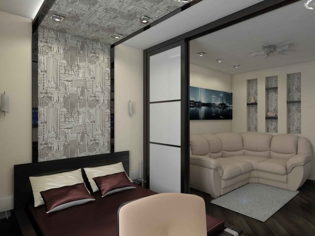 Dnevna soba i spavaća soba u jednoj sobi: ideje za dizajn udobnog prostora