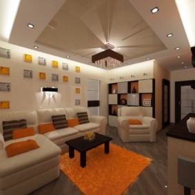 Дизайн комнаты с натяжным потолком