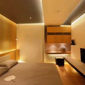 Светодиодная подсветка в интерьере спальни