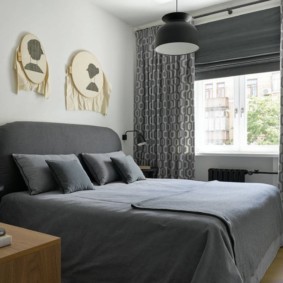 Дизайн спальни в серых оттенках