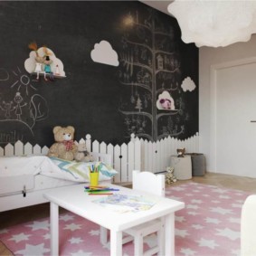 Грифельная стена в детской комнате