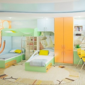 детская комната для троих детей фото дизайна