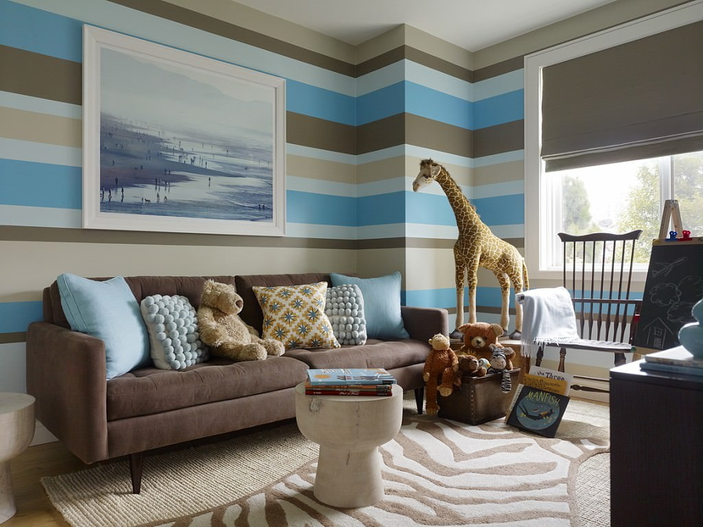 гостиная комната в голубых тонах фото декор